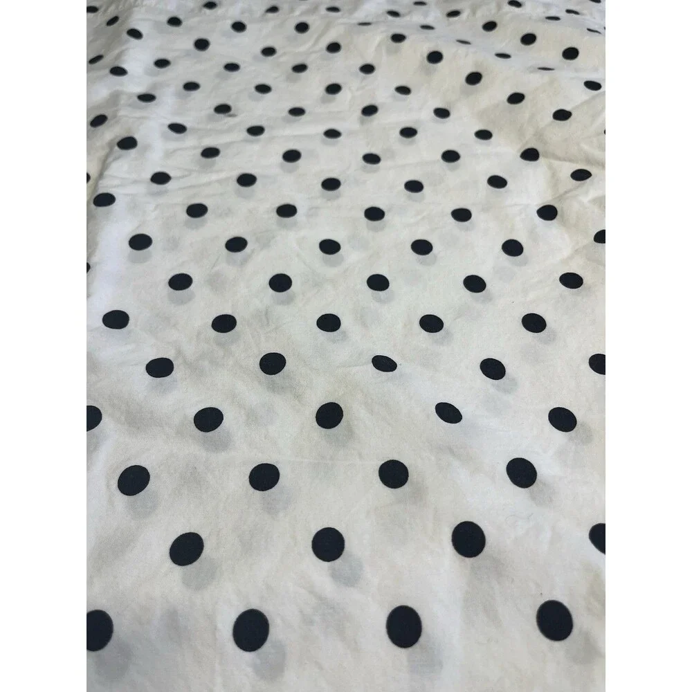 Pottery Barn White w Black Polka Dot Flat Sheet & Pillowcase Twin XL